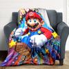 1pc Mario Adventure Flannel Blanket, Soft Skin Friendly with Digital Printing, Various Sizes Available for Family, Friends, Birthday