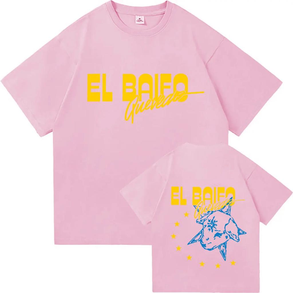 Rapper Quevedo 2026 El Baifo Double Sided Print Tshrit Mens Womens Comfort Cotton Summer Clothing Oversized Short Sleeve Tshrits