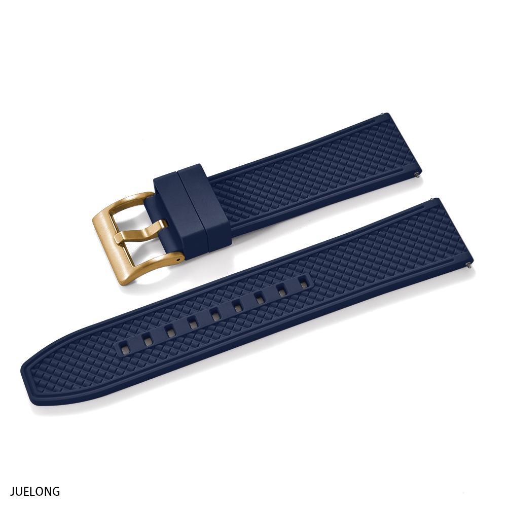 Professional Diving Watch Band FKM Rubber Strap 18mm 20mm 22mm 24mm Quick Release Bullet Shape for Dive Watch Waterproof Durabl