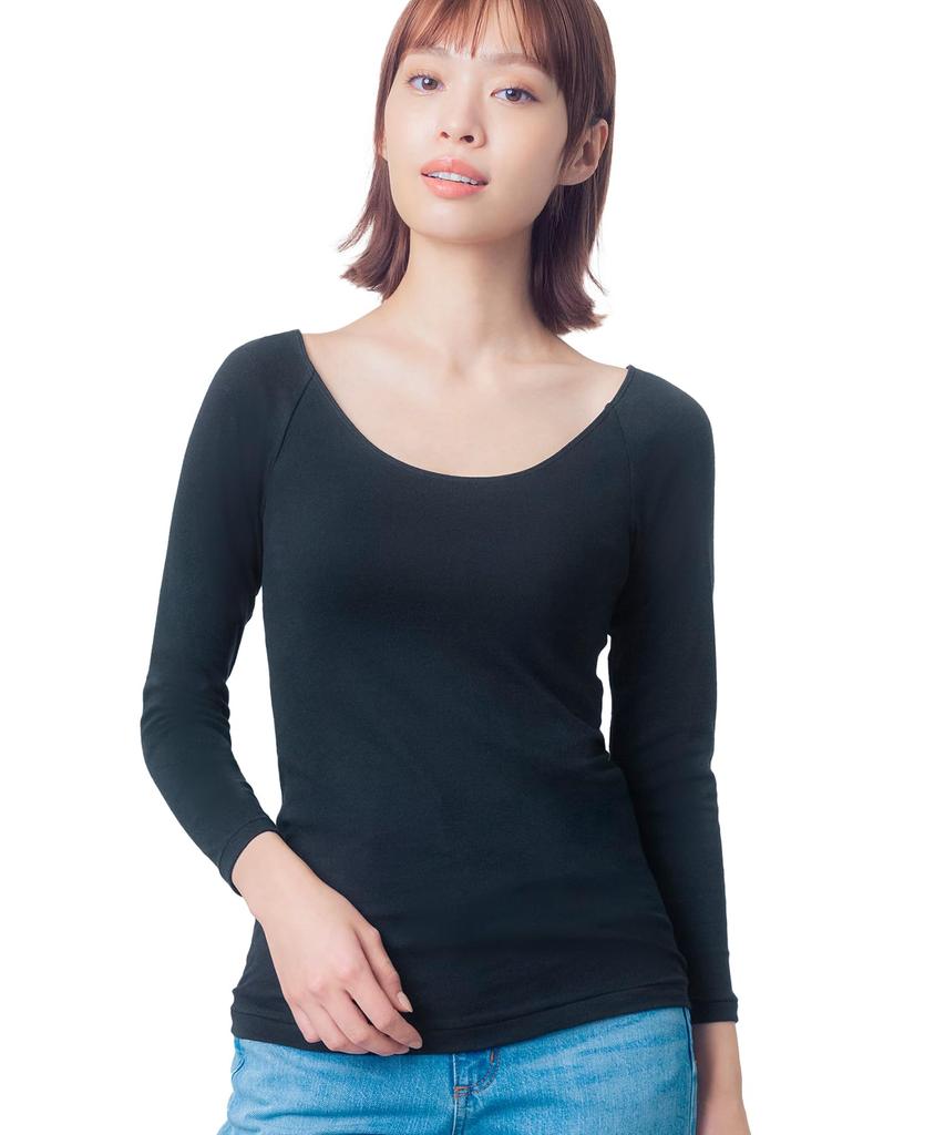 Warm Organic Cotton Soft and Gentle On the Cotton Wide Long Sizes Wing/Wacoal Innerwear, Blend, Skin, 100% (Skin Side), Neck, 3/4 Sleeves, Sleeves,