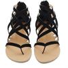 European and American Women's Roman Strap Flat Heel Sandals - Large Sizes