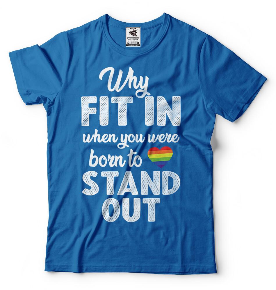 LGBT Pride Shirt Rainbow Flag Heart Gay Lesbian Transgender Stand Out Tshirt