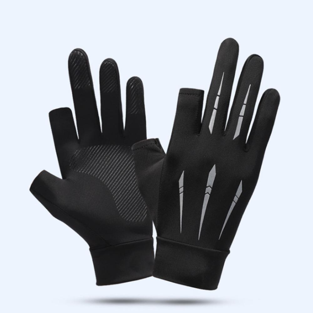 Anti-uv Ice Silk Fishing Gloves Highly Elastic Armguard 2024 Fitness Gloves  Cycling Driving