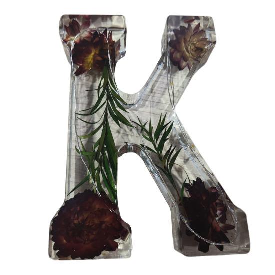 Floral Resin Night Light Handmade Pressed Flowers In Resin Letters Lamp Table Decor Light Up Floral Letters Gift for Mom Wife