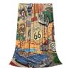 US Route 66 Blankets Multi-function Fleece Sofa Throw Blanket for Home Bedroom Travel Throws Bedspread Quilt
