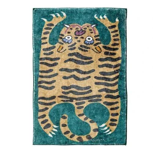 Cartoon Leopard Carpet For Cooling And Warmth, Home Decoration, Bedroom Plush Floor Mat, Living Room Rest Area Floor Mat
