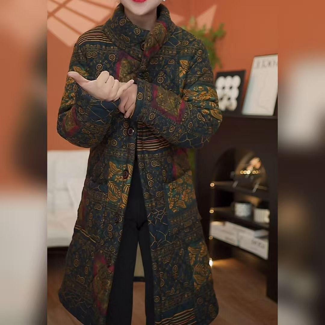 

Mother s Winter Cotton Jacket: Stylish, Mid-Length, Fleece-Lined Coat for Middle-Aged and Elderly Women 6XL 160-175 kg темно-синий