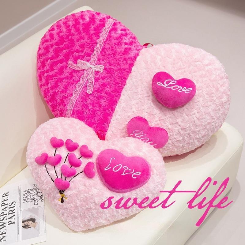 

Kawaii Pink Heart Plush Toy Stuffed Roses Pillow Plush Doll Soft Sofa Cushion Birthday Holiday Valentine s Day Gift for Lovers 46cm