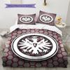 Frankfurt Fußballmuster Bettwäsche, Steppbett Set Bettbezug Kissenbezug Zuhause Geburtstagsgeschenk (1 Bettbezug + 2 Kissenbezüge, ohne Füllung)