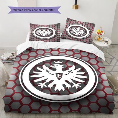 Frankfurt Football Pattern Bedding,Quilt Set Quilt Cover Pillowcase Home Birthday Gift (1 * Duvet Cover + 2 * Pillowcase, Without Core)