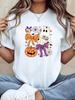 Funny Nurse Halloween Spooky Nurse Pumpkin Purple Bows Design Halloween Costume Party Shirt Sleeved Harajuku Streetwear