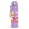 1PC Sweet Drink Donut Dessert Cartoon Print 750ml Color Plastic Sports Water Bottle Leakproof Flip Straw Lid Suitable for Sports Office Home Use