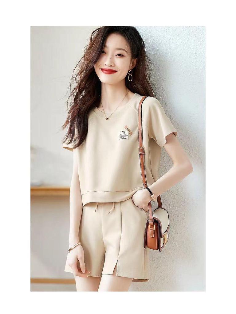 Summer Fairy Casual Shorts & Tee Set for Women - Fresh & Age-Reducing Two-Piece