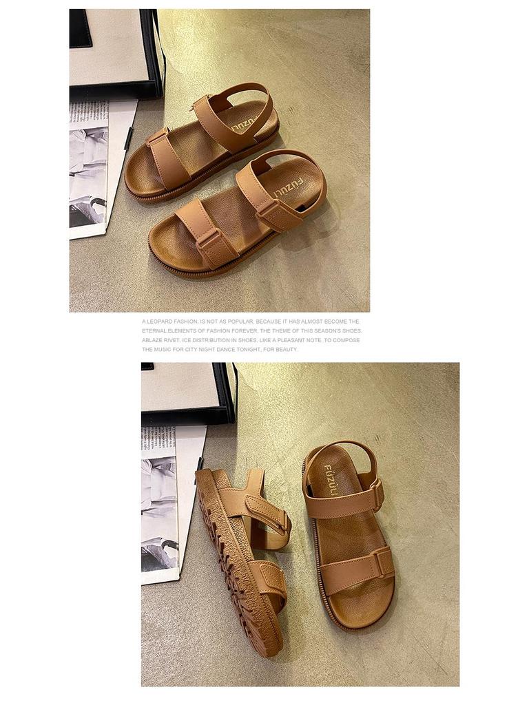 Damen Klettverschluss Sportsandalen: Neuer modischer Flachboden-Strandstil für lässige Outdoor-Bekleidung