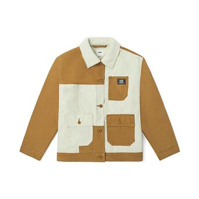 Vans Colorblock Arbeitsjacke mit Logo und Fellkragen Unisex Jacken Kürbis VN0A5F6LGWT