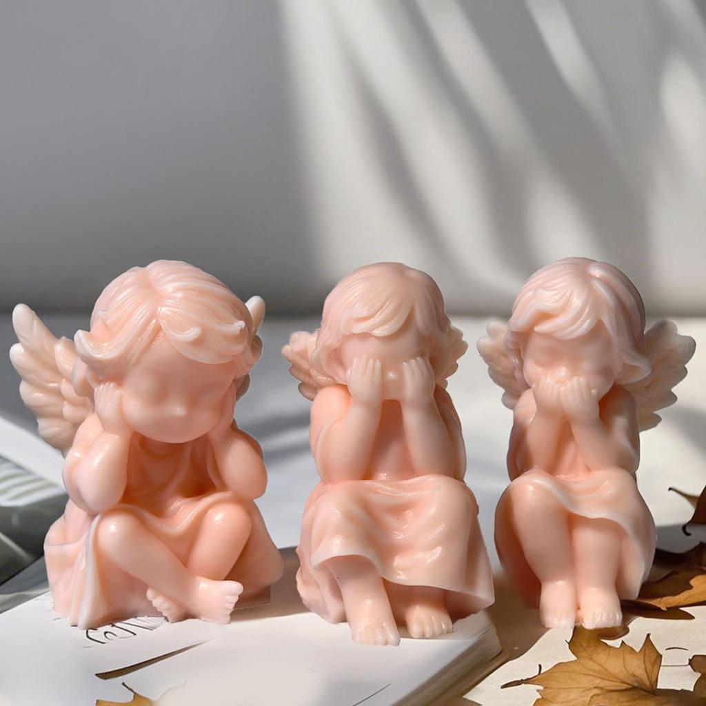3D Angel Candle Crafting Mold Silicone Mould for Unique Handmade Crafts Epoxy Resin Desktop Decoration Making Mold