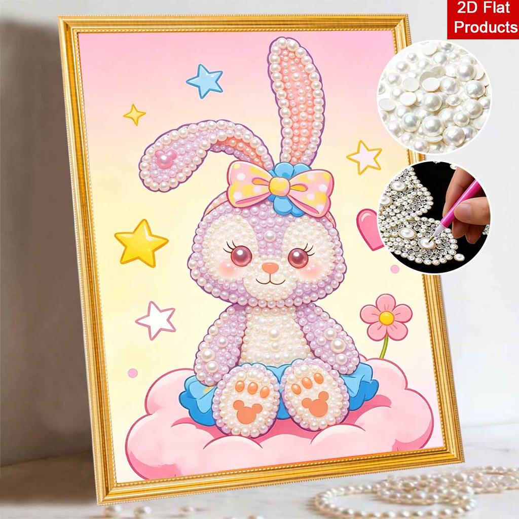Disney 5D DIY Pearl Painting Kit, Adorable Bunny Star Cloud Home Bedroom Wall Decor Crafts Handmade Gift for Her
