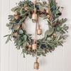 Clopoței rustici de aur, cuier de coroană, decor de sărbători de Crăciun, clopote de Noe, cea mai bună idee de cadou pentru cei dragi, agățat în aer liber, clopoței de vânt