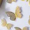 Hollow Butterfly Wall Sticker Hollow Butterfly Metallic Feel Home Decoration 3d Stereo Decorations Party Butterfly Decoration