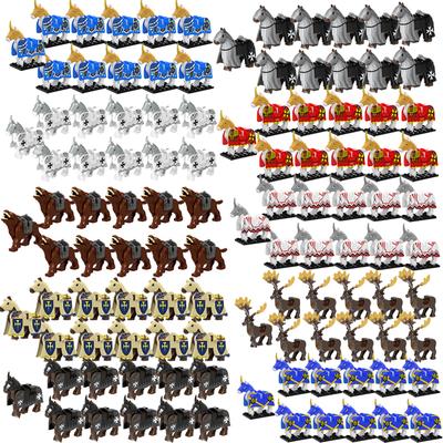 MOC Mittelalterliche Römische Militär Bausteine Hirsch Wolf Schwein Schaf Tier Kavallerie Pferd Figur Reittier Zubehör Geschenk Jungen Spielzeug DIY