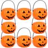 6pcs Halloween Candy Pumpkin Mini Witch Black Pot Decor Cauldron Bucket Buckets Bowl Witches Kettle Container