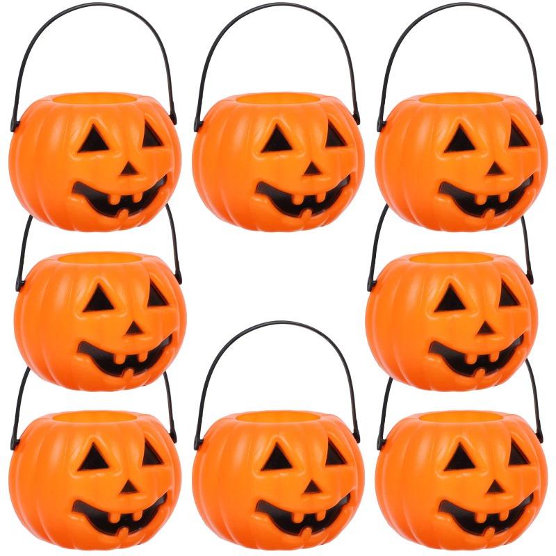 6pcs Halloween Candy Pumpkin Mini Witch Black Pot Decor Cauldron Bucket Buckets Bowl Witches Kettle Container
