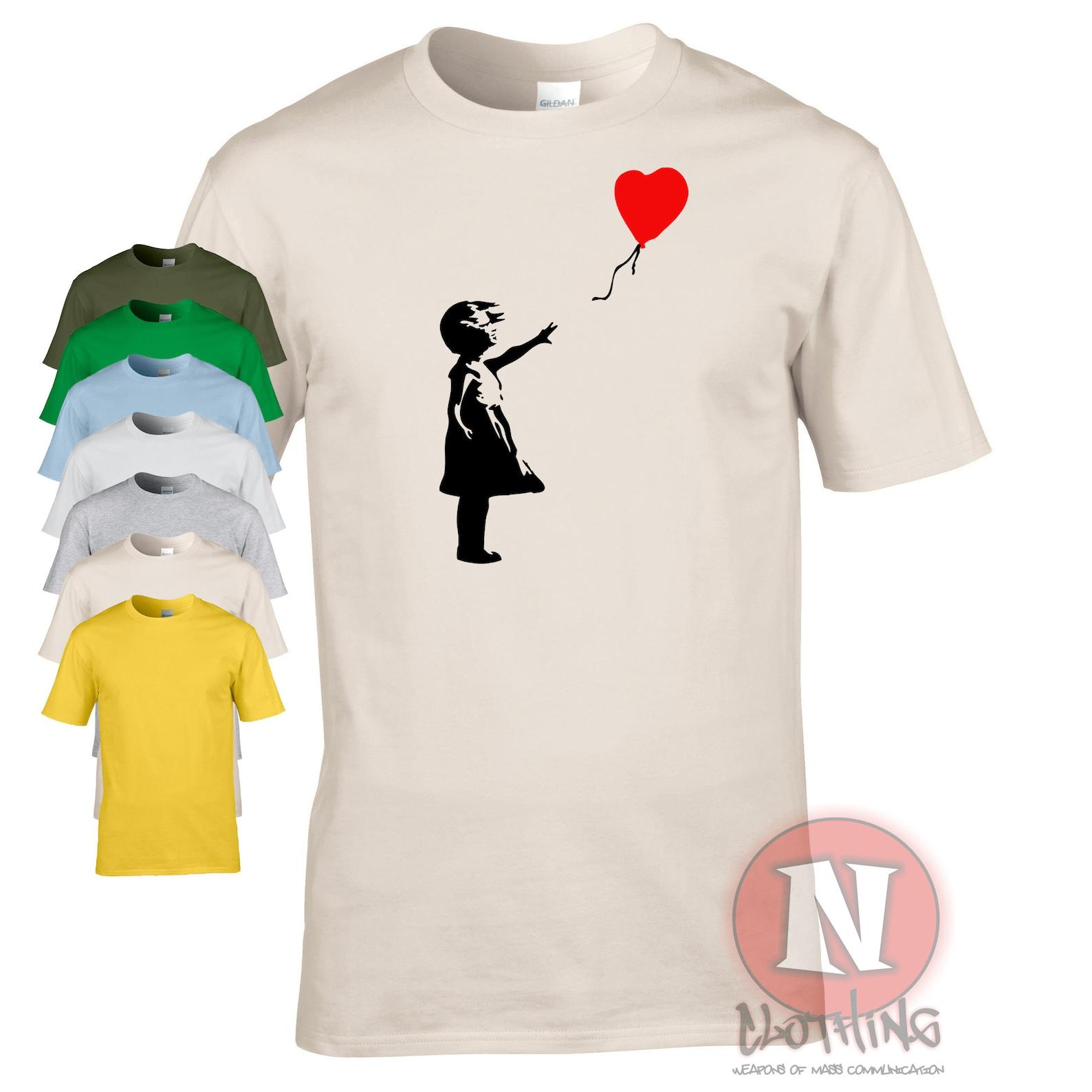 Banksy balloon girl T-Shirt T-Shirt Urban street art tee 2XL