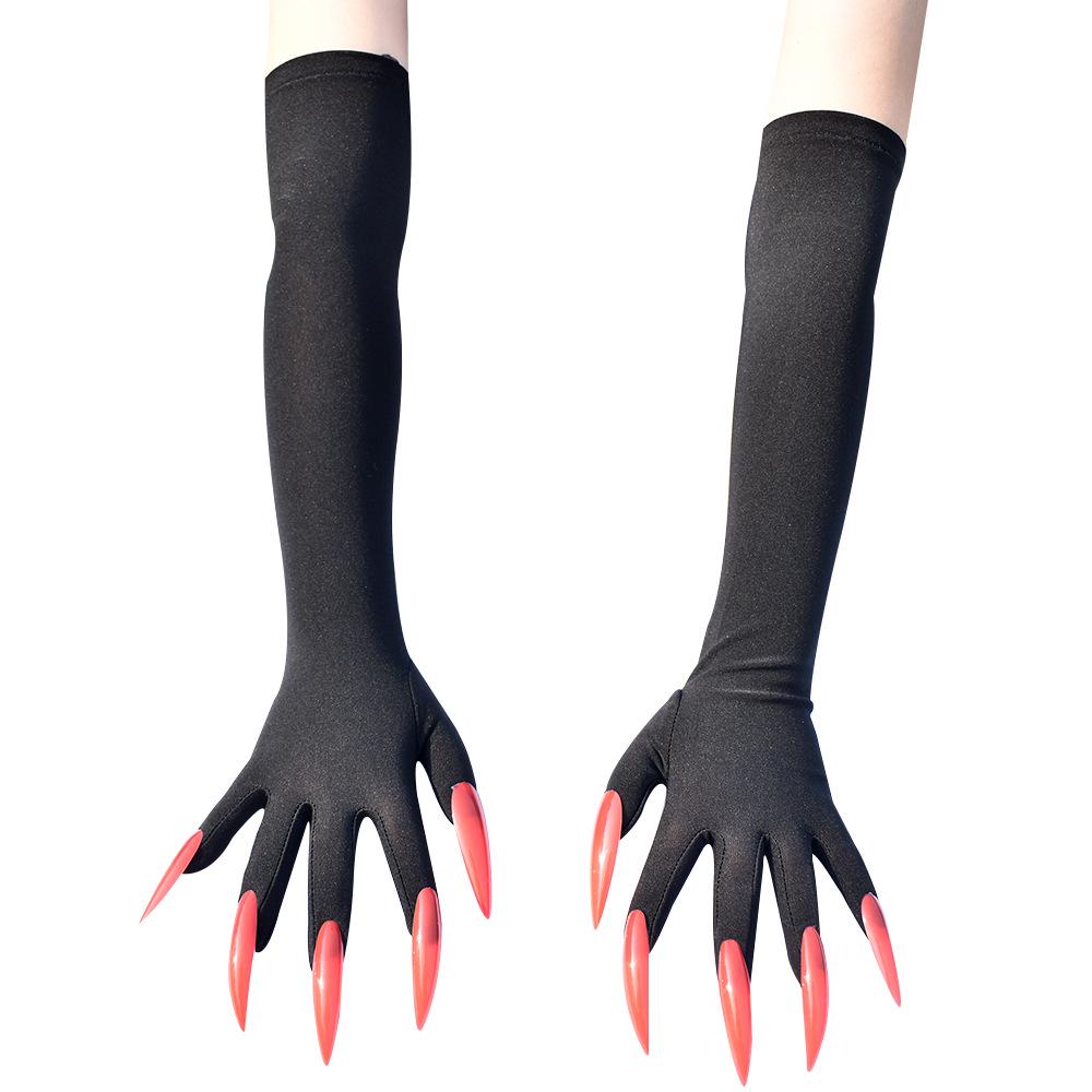 47cm Halloween Claw Gloves with Long Fingernails for Cosplay and Pranks
