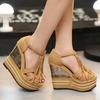 Fashion Summer New Arrival Tassel Wedge Sandals 14CM Ultra High Platform Heels, Sexy Ethnic Style Women's Party Shoes for Night Club