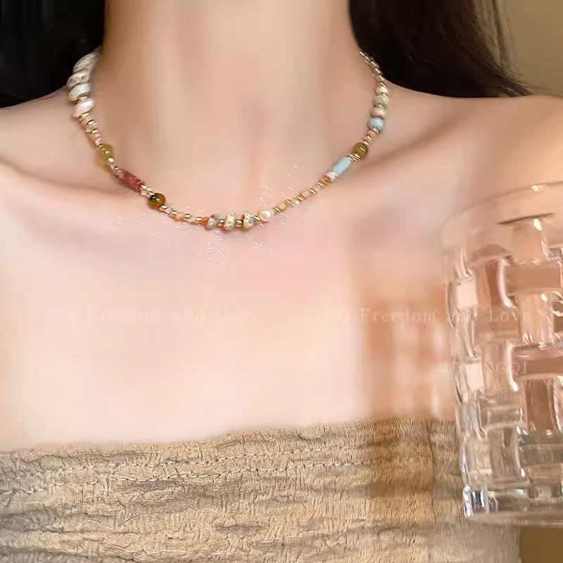 Colorful Beaded Necklace - Ethnic Style Chinese Retro Light Luxury for Women