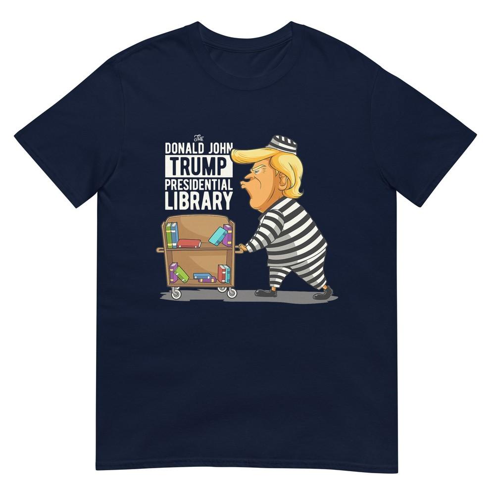Prison Trump Presidential Library Funny Anti Trump TShirt S