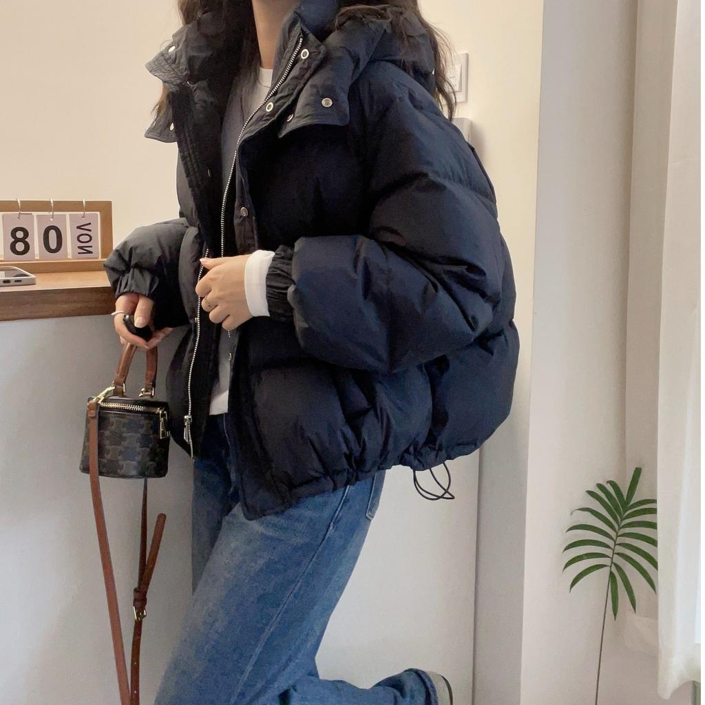 Cotton-padded Jacket Women's Short Loose Large Size Cotton-padded Jacket Fashion Hooded All-match Thin Padded Jacket Trend