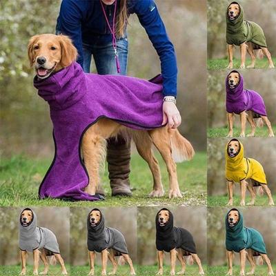 Hundebademantel, Mikrofaser-Haustier-Badetuch für kleine, mittelgroße und große Hunde und Katzen, verstellbarer, schnell trocknender Mantel, warme, saugfähige Nachtwäsche für Haustiere
