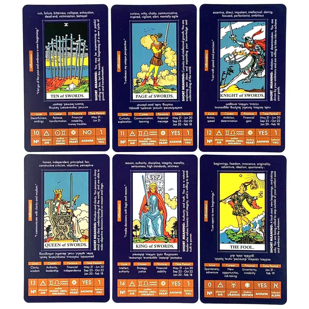 NEW Tarot For Leaning A 78PCS Cards Great For Beginners, Meditation & Party Games,Halloween and Christmas Gifts
