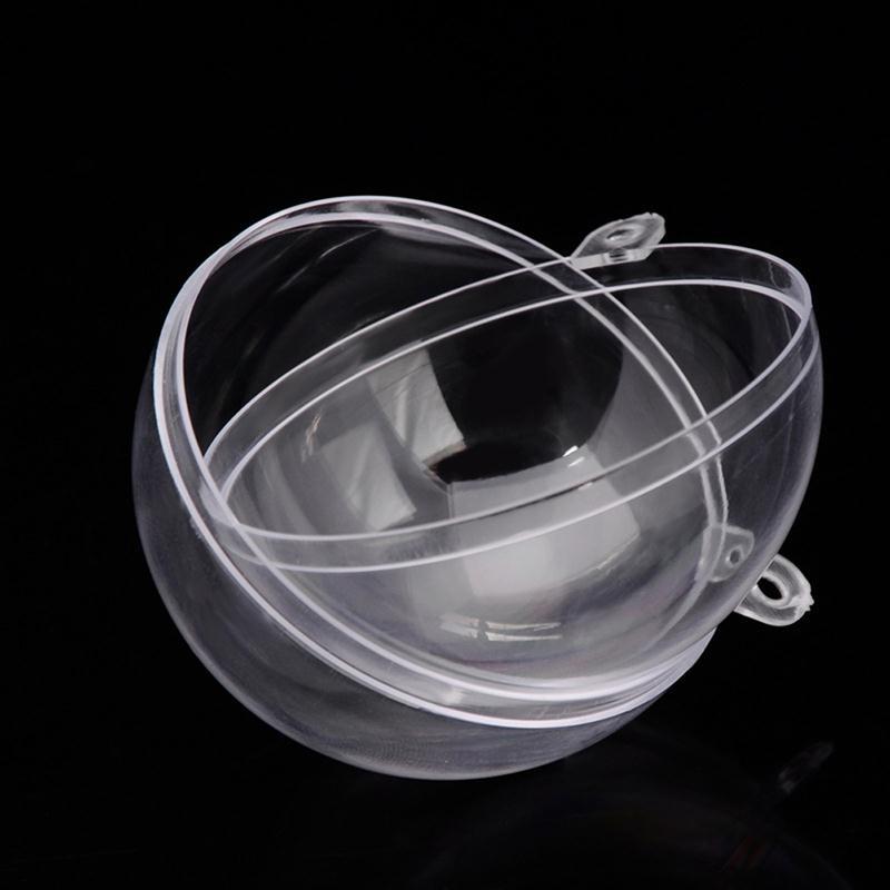 5pcs Transparent Ball Christmas Tree Pendant Xmas Hanging Decoration Candy Confetti Gift Box Holder