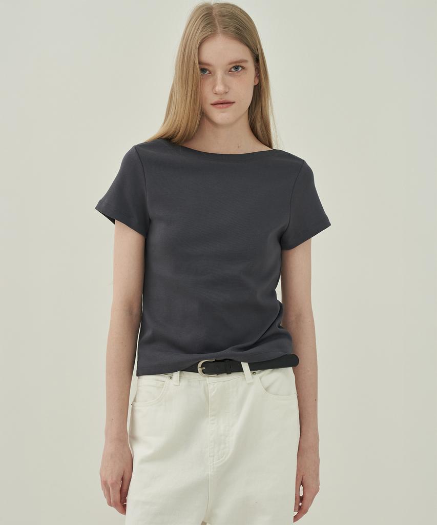 MOTT Boat Neck T-Shirt - Navy