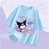 Kuromi Girl T Shirt Purple Cartoon Print Kids Tops Short Sleeve Tees Summer Breathable Cute Baby Casual Clothes Birthday Gifts