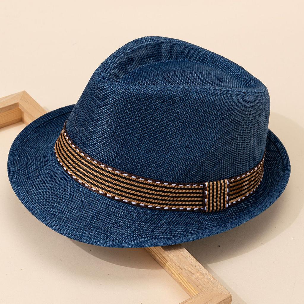 Sommarresa Utomhus Herr och Dam Andningsbar Snabbtorkande Solskydd Brittisk Retro Bälte Cylinderhatt