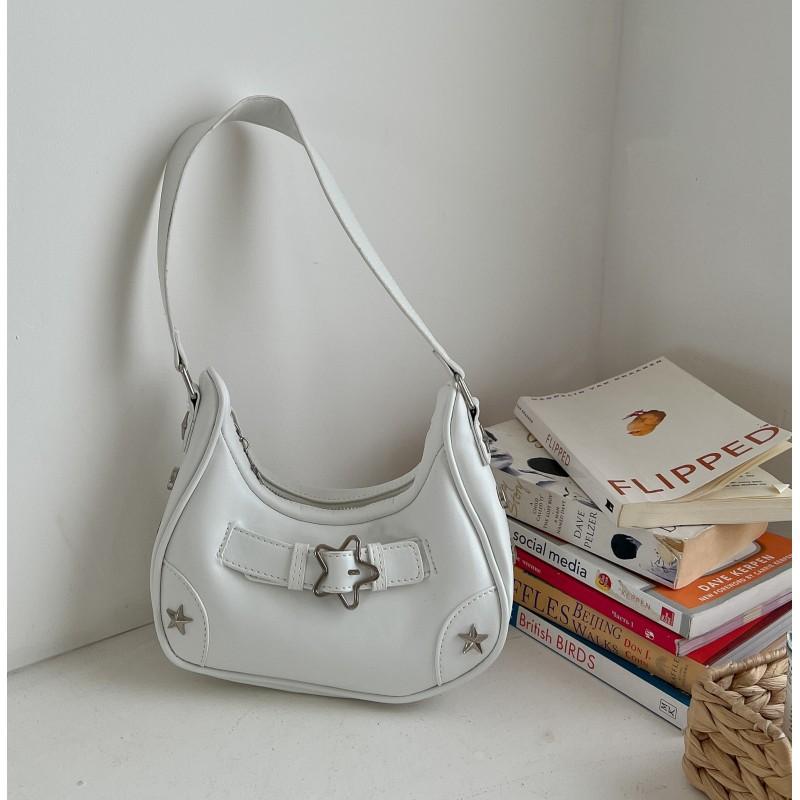 

Vintage Star Girl Portable Shoulder Bag Summer Senior Sense Y2K Hottie Underarm Bag Female Niche белый