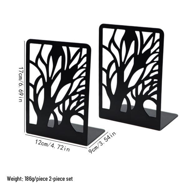Creative Wrought Iron Metal Book Storage Rack and Personalized Hollowed-Out Bookends