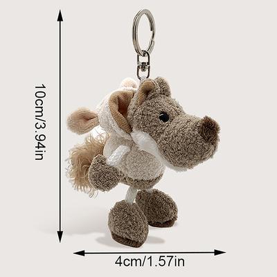 10cm Bag Car Accessories Women Party Doll Girls Gift Plush Keychain Cute Fluffy Fur Wolf Keychain Women's Plush Animal Keychain