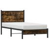 Metal Bed Frame Without Mattress Smoked Oak Finish 75 X 190 Cm