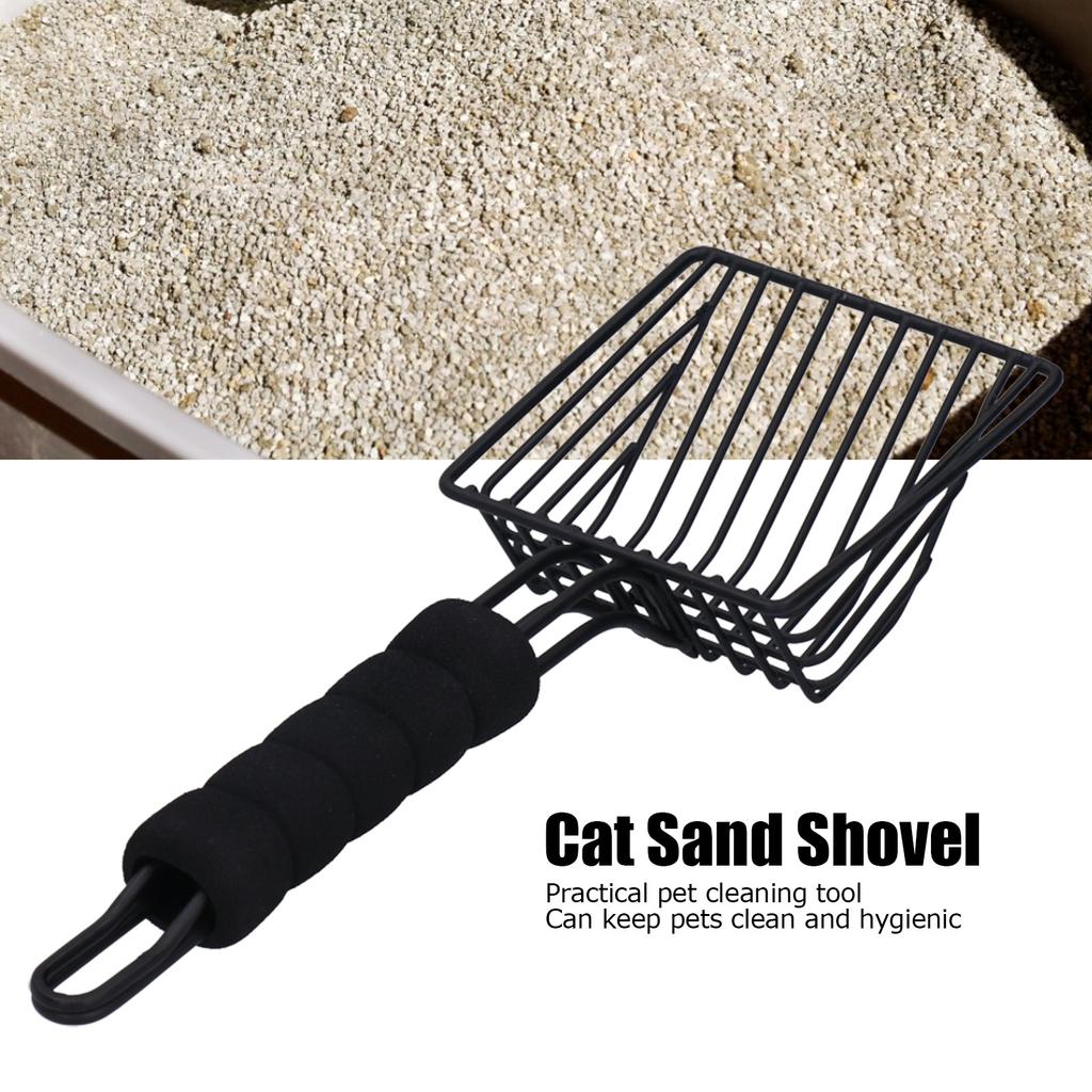 Reusable Metal Cat Litter Sand Scoop Sifter Shovel Pet Cat Cleaning Supplies Black