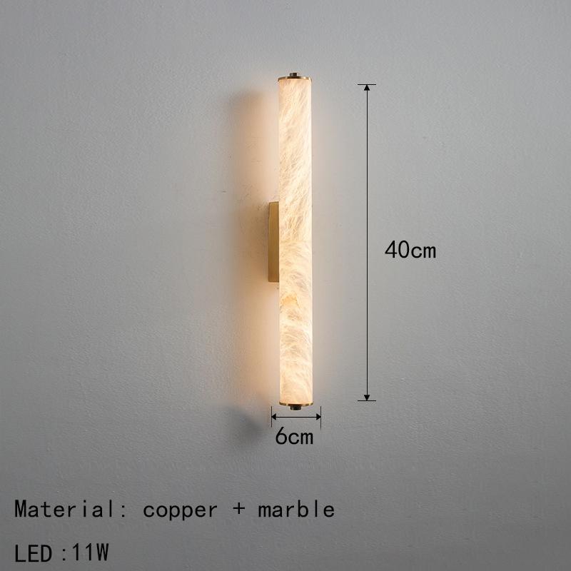 Spanish Marble LED Wall Light Gold Black Copper Indoor Living Room Bedroom Stairs Hotel Sconce 25/30/40/50/60cm Wall Lamp
