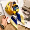 70cm White Stripe Nordic Style Silk Scarf Women Large Square Shawl Simple Chic Decorative Versatile Headwear Clothing Bags Scarf