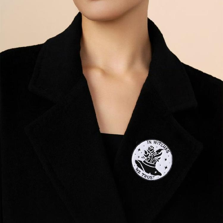 Gothic Halloween Brooch Punk Style Enamel Lapel Pin Witch Black Cats Moon Designs Jewelry Accessories Gift