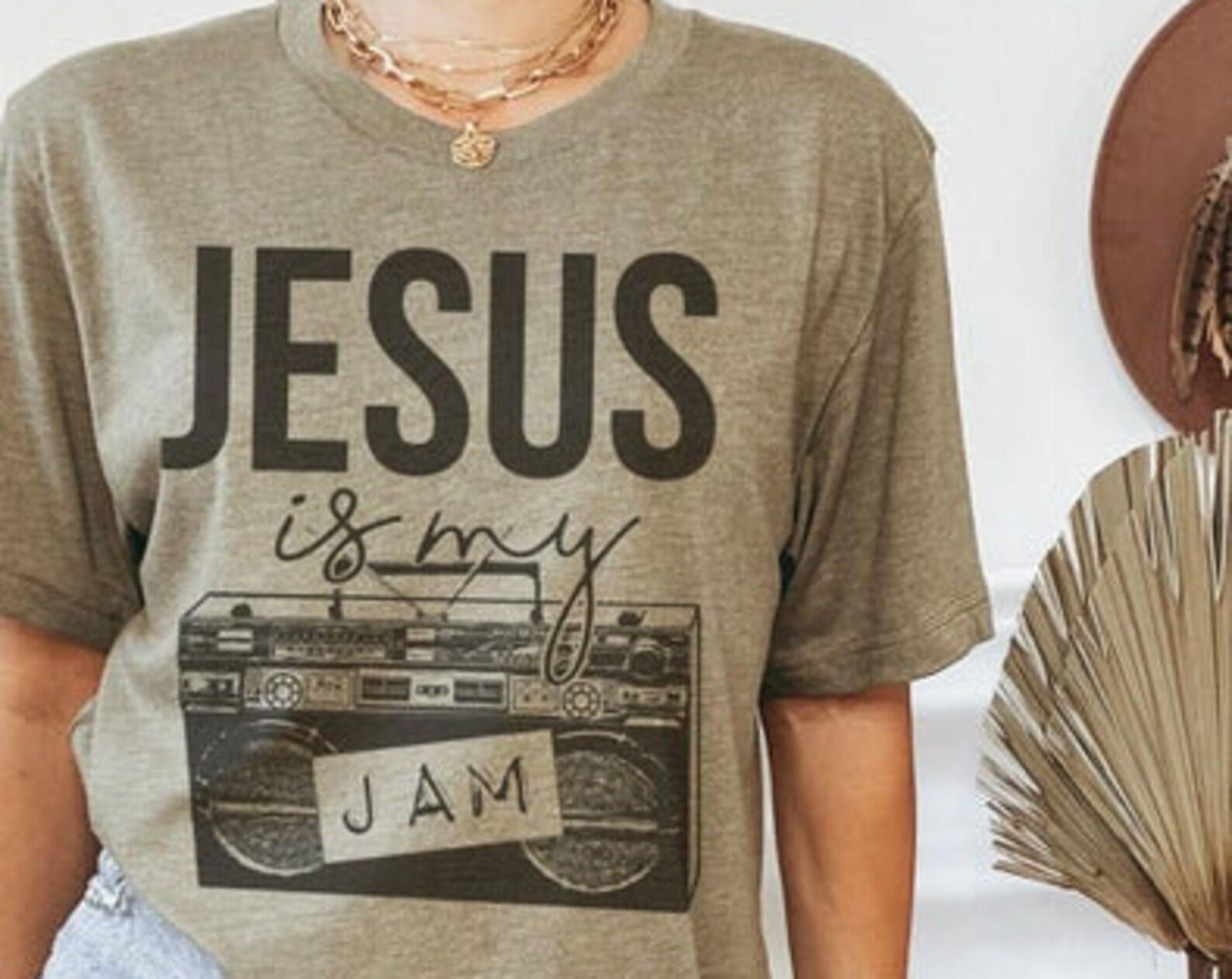Jesus is My Jam | Military Green Classic Crew | T-Shirt XL