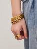 18K Gold-Plated Geometric Zirconia Bracelet with Stainless Steel Buckle