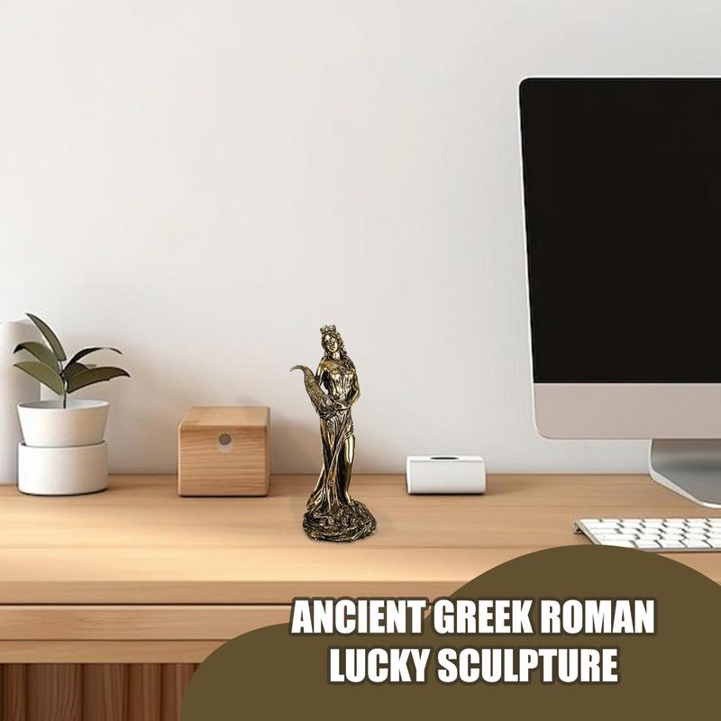 Goddess Fortune Statue Figurine Collectible Miniature Luck Lady Greek Statue Good Fortune Sculpture Exquisite Home Interior