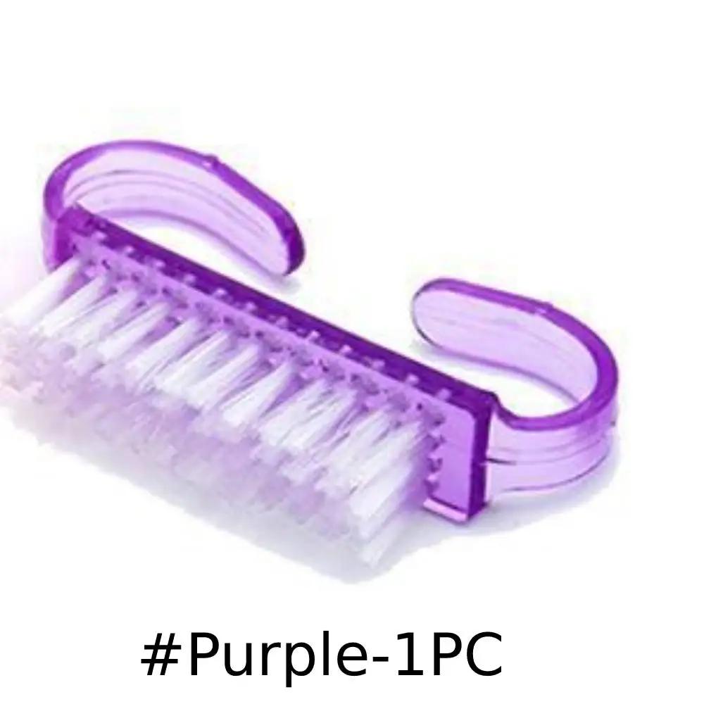 2PCS Nail Brushes 4 Colors Nail Art Manicure Pedicure Soft Remove Dust Powder Cleaning Brush Tools Transparent Horn Brushes